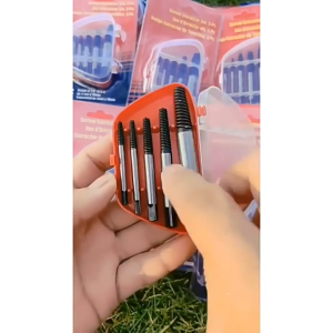 Set Extractor Baut 6pcs Alat Pembuka Screw Rusak/Patah Dilengkapi Mata Bor Khusus Tap Balik