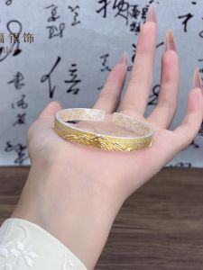 สร้อยข้อมือเงินแท้ 9999 ชุบทอง เครื่องประดับแฟชั่นสำหรับคู่รัก ของขวัญปีใหม่สำหรับแฟนสาว สไตล์วินเทจ โบราณ