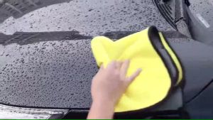 Khăn lau xe ô tô đa năng chuyên dụng 2 mặt vàng xám siêu thấm siêu sạch cực dày không đổ lông khi lau