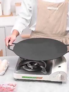 ถาดปิ้งย่างสไตล์เกาหลี ถาดอบมัลติฟังก์ชั่น เคลือบกันติด ย่างหมูกระทะ ย่างเนื้อเสต็ก บาร์บีคิว BBQ ทรงแบน พกพาสะดวก