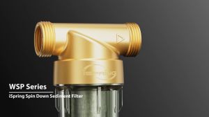 iSpring WSP-50 pre-filter Reusable Whole House Spin Down Sediment Water Filter 50 Micron Flushable Prefilter Filtration Lead-Free Brass