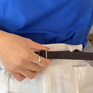 Cherry.Shop เข็มขัดแฟชั่น สไตล์เกาหลี เข็มขัดหนัง Pu ไม่มีรู เข็มขัดดีไซน์หรูหรา พร้อมส่ง