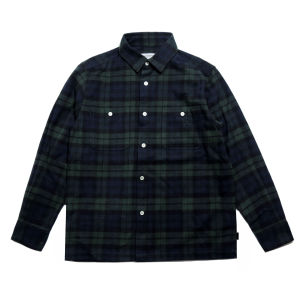 Radium Japanese Fashion Brand Brushed Flannel Plaid Loose Woolen Long Sleeve Casual Shirt Mens Spring and Autumn Shirt