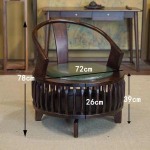 Giant Old Elm Wood Rotating Sofa Chair New Chinese Style Full Solid Wood for Living Room Bedroom Hotel Home Use Comfortable Seat