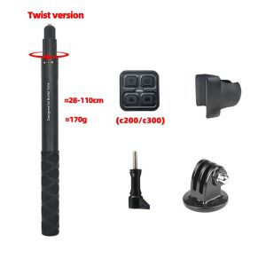 ไม้เซลฟี่1.1เมตรสำหรับหนึ่ง X/ X2/X3 SJCAM C100/C200/C300กับคลิปรีโมท Gopro กล้องแอคชั่นแคมเมราขยายที่ยึดโทรศัพท์ขาตั้งสามขาอุปกรณ์เสริม