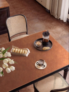 SHULIAN | Durable Waterproof & Oilproof Artificial Leather Table Cover