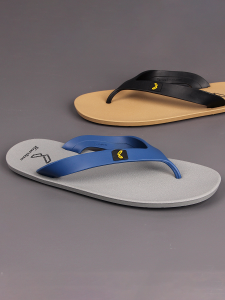 Mens Rubber Thong Slippers Anti-Slip Deodorant Summer Outdoor Beachwear Wet Proof Casual Flat Heel Pure Color PVC Fiber Sandals