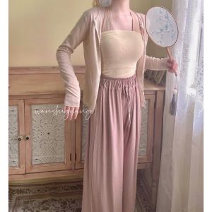 เสื้อคาร์ดิแกนคอวีแขนยาวผ้าฝ้ายลินินบางระบายอากาศได้ดีสำหรับผู้หญิงในช่วงฤดูร้อน เสื้อคลุมกันแดดแบบสวมหัว