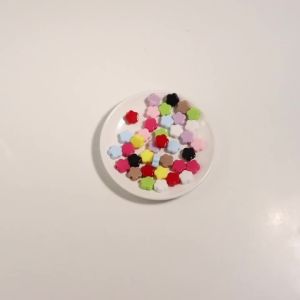 30pcs/lot 15mm Big Hole Acrylic Beads Colorful Flower Shape Loose Spacer Beads For DIY Charms Bracelet Phone Chains Accessories