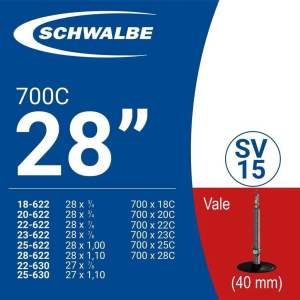 Schwalbe Ruột Săm Xe Đạp 700x18/28C 28x0.75/1.10 Van Pháp 40mm và 60mm. Cao Su Chất Lượng Đức.