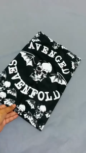 Masker Buff Multifungsi Avenged Sevenfold Skull Logo Premium Hitam