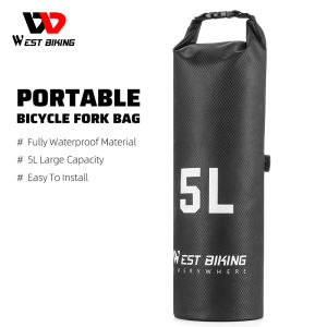 WEST BIKING Portable Bicycle Fork Bag 5L Large capacity  MTB Road Bike E-Bike  Scooters etc Fully Waterproof Material  Storage Durable Bicycle bag