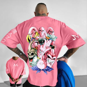 Bandai | Dragon Ball Mens and Womens T-shirt Majin Buu Anime Tee Summer and Spring Boys Short Sleeves High-end Parent-child Outfits