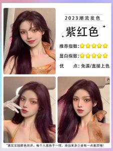 Black Purple Hair Color Cream Grape Purple Female Plant Genuine Goods Pure Blue Purple at Home Creme Cassis G. B Purple Gray Drift-Free