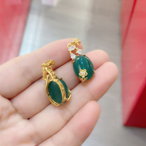 Bohemian Style Sand Gold Red Agate Fox Gemstone Necklace Pendant Lockbone Chain Jewelry for Women Colorful Drop Earrings