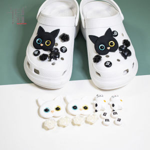 Simulation 3D Cartoon Cat Women Shoes Charms Shoes Accessories DIY Resin Cat Garden Shoes Decoration for Crocs