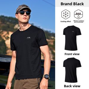 Jeep | Jeep Outdoor Round Neck Short Sleeve Mens T-Shirt Summer Cool Feeling Sports Running Base Layer Shirt Breathable Upper Apparel