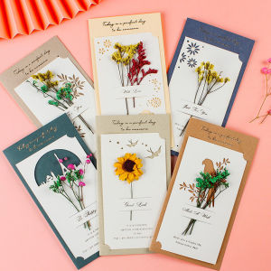 3D Flower Birthday Card Handwritten Graduation Postcard Blank Greeting Card High-End Teachers Day Gift for Kindergarten Teachers