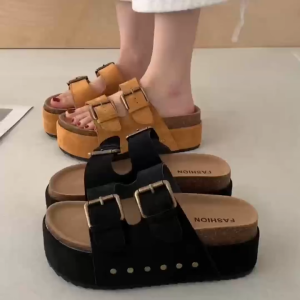 【YOKO】6CM Sandals For Women New Casual Square Adjustable Fashion Platform Slippers