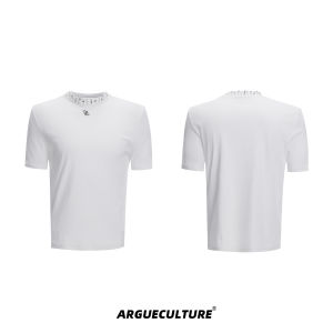 ArguE CulturE Modal Diamond Pearl Collar Patchwork Design Short Sleeve Simple High-End T-Shirt Summer Loose Fit Youth Fashion