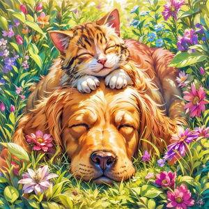 Huacan 5D DIY Diamond Painting Dog Cat Diamond Mosaic Animal Flower New Collection Decorative Paintings