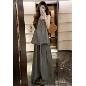 unifittoo | Casual Stylish 2 Pieces Outfit Sleeveless Top and Straight Pants