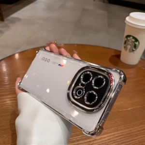 สำหรับ IQOO Neo 10 เคสใสกันกระแทกแบบนิ่มหุ้มเต็มเลนส์ ถุงลมนิรภัยหนา เคสโทรศัพท์ชุบไฟฟ้า