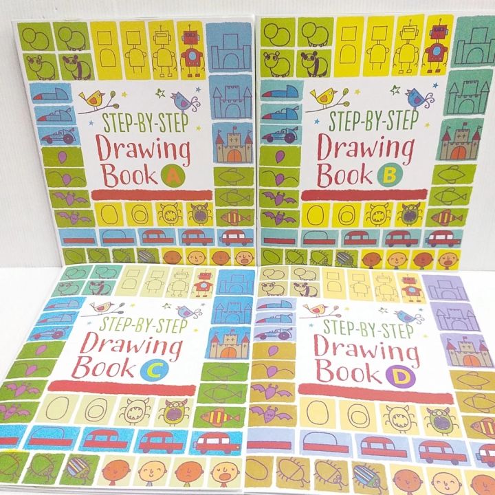 usborne step by step drawing book สมุดหัดวาดรูปแบบเริ่มต้น เซต 4 เล่ม Lazada.co.th