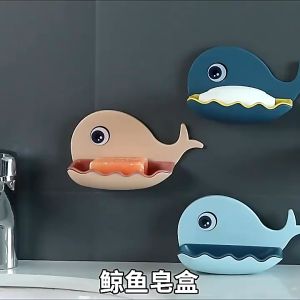 Nordic Style Contrast Colour Double Wall Hanging Drain Soap Box Seamless Hollow Soap Box Storage Soap Holder Sabun