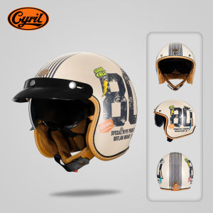Cyril | Retro 3/4 Open-Face Motorcycle Helmet Men Women Lightweight Vintage Jet Helmets for Moto and Electric Scooter Urban Rider