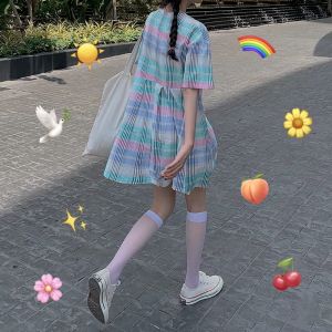 Ay to Films Summer Velvet White in Thin Section Calf Socks Breathable Mid-Calf Socks JK Stockings Knee Length Socks