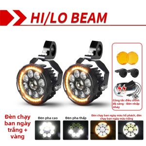 CO LIGHT 5 "Đèn Pha LED Xe Máy Cao/Thấp Chùm Tia Sương Mù Công Tắc Điều Chỉnh Độ Sáng Tương Thích Với BMW R1200GS F800GS Sử Dụng Địa Hình