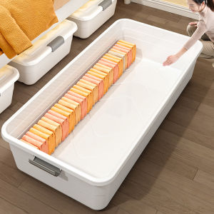 Flat Underbed Storage Box with Wheels Home Use Drawer Style Clothes Moisture Proof Organizer Box for Underbed Storage Bin