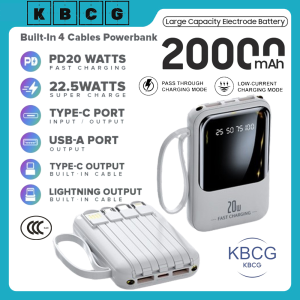 Original Powerbank fast charging PD20W Portable 20000mAh 10000mAh Comes with 4 wires Compatible with Type-C iPhone USB