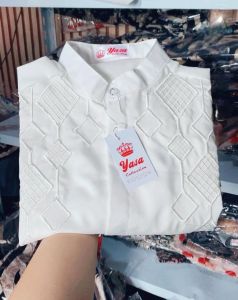 Baju koko muslim dewasa bordir lengan pendek terbaru