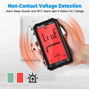 Seesii Máy Kiểm Tra Đa Năng Kế Kỹ Thuật Số 4.7 Inch Vạn Năng Kế Màn Hình LCD Vôn Kế Đếm TRMS 6000 Tự Động Đo Nhanh Phạm Vi Dòng Điện Áp Ampe Điốt Điện Trở Chu Kỳ Hoạt Động Liên Tục Nhiệt Độ Điện Dung