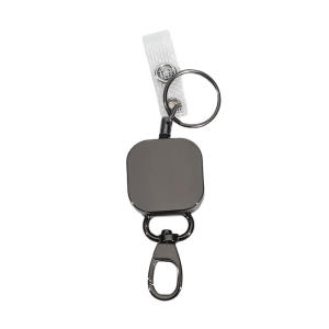 Heavy Duty Metal Retractable Carabiner Keychain Belt Badge Reels Clip 28.3Inch Reinforced Steel Wire Cord