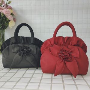 New Womens Bags Sweet Lady Small Handbag Bows Solid Color Women Bag Mobile Phone Bag Walking Change Key Case