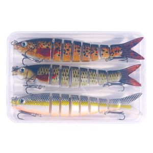 3PCS/Box Multi Jointed Fishing Lure 13.5cm/19g Slow Sinking Bionic 8 Segmented Bait Wobble Tackle Saltwater Bass Trout Pesca