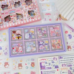 Wenz DIY Material Decoration Waterproof Kit Gift Box Childrens Cartoon Scrapbook Stickers Handcraft