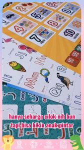 Paket 2 Poster Wipe & Clean & Spidol Belajar Edukasi Anak PAUD Bahan Glossy (Gratis 1 Spidol)
