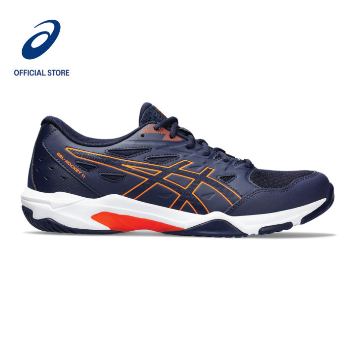 ASICS Men s Gel Rocket 11 Wide Navy Orange Indoor Court Shoes Size 8.5 12.5 Lazada Singapore