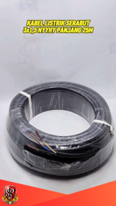 Kabel Listrik Serabut Tembaga 25 METER 3x1.5 NYYHY Hitam Fleksibel Lentur Tahan Lama Kabel 3x1.5 Hitam Panjang 25 METER