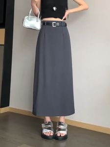 Chân Váy Chữ A Dáng Dài Ulzzang Xẻ Tà Sau chất vải tuyết mưa loại 1 cực đẹp kèm đai ms37
