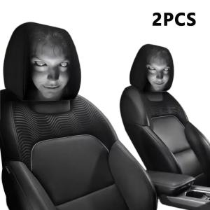 Car Headrest Covers Universal Elastic Fit Horror Theme Skull Design Funny Playful All Occasions Seat Protectors Car Accessories