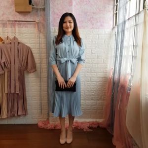 Pakaian Wanita Mihar Store: Midi Dress Casual & Dress Mosscrepe Plisket