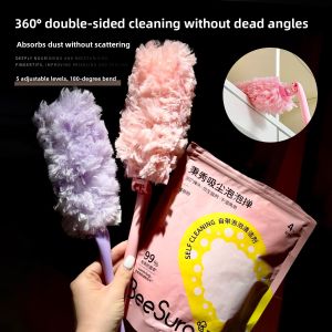 Magic Dusting Brush Static Electrified Household Cleaning Tool Lazy Home Help round Head Fiber Brush for Bedroom Dusting