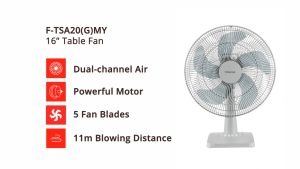 Toshiba 3 Speed Choices 12 16 Inch Table Fan 12 F-TSA10(G)MY / 16 F-TSA20(G)MY WAH LEE STORE