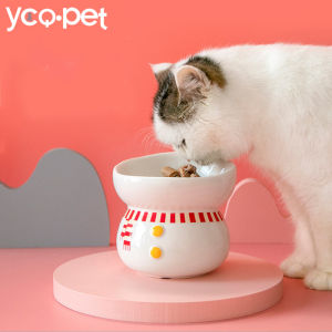 YCQPET | Cervical Protection Ceramic Raised Cat Bowl
