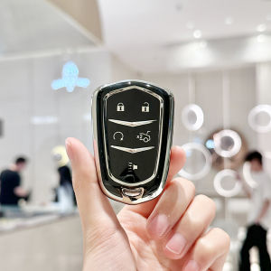 TPU Car Key Fob Shell Case for Cadillac Xt5 XTS CTS SRX ATSL XT4 CT6 ATS Escalade ESV DTS ELR STS 2014 2015-2018 Key Shell